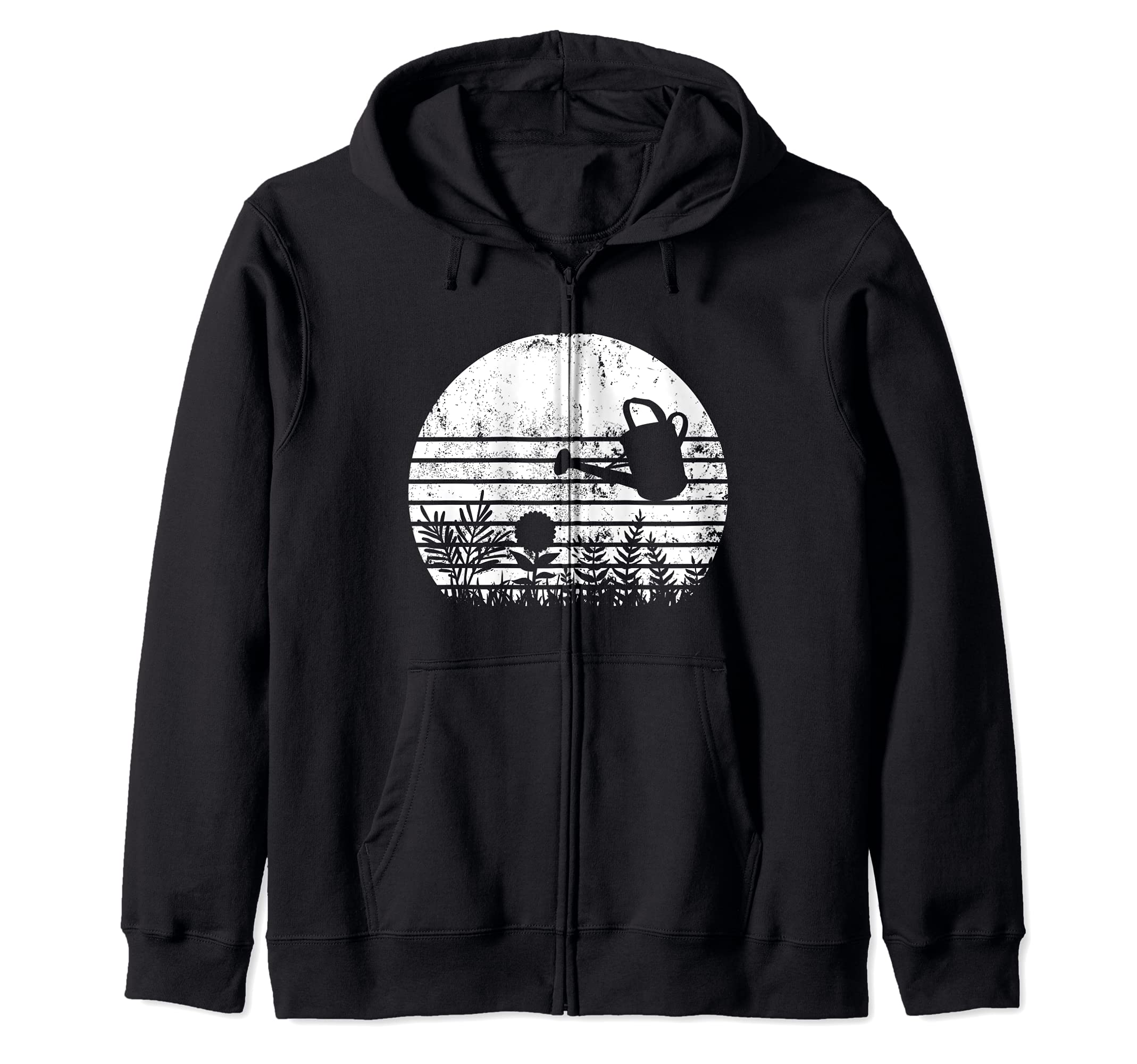 Gardening Retro Watering Gardener Bed Garden Worker Zip Hoodie