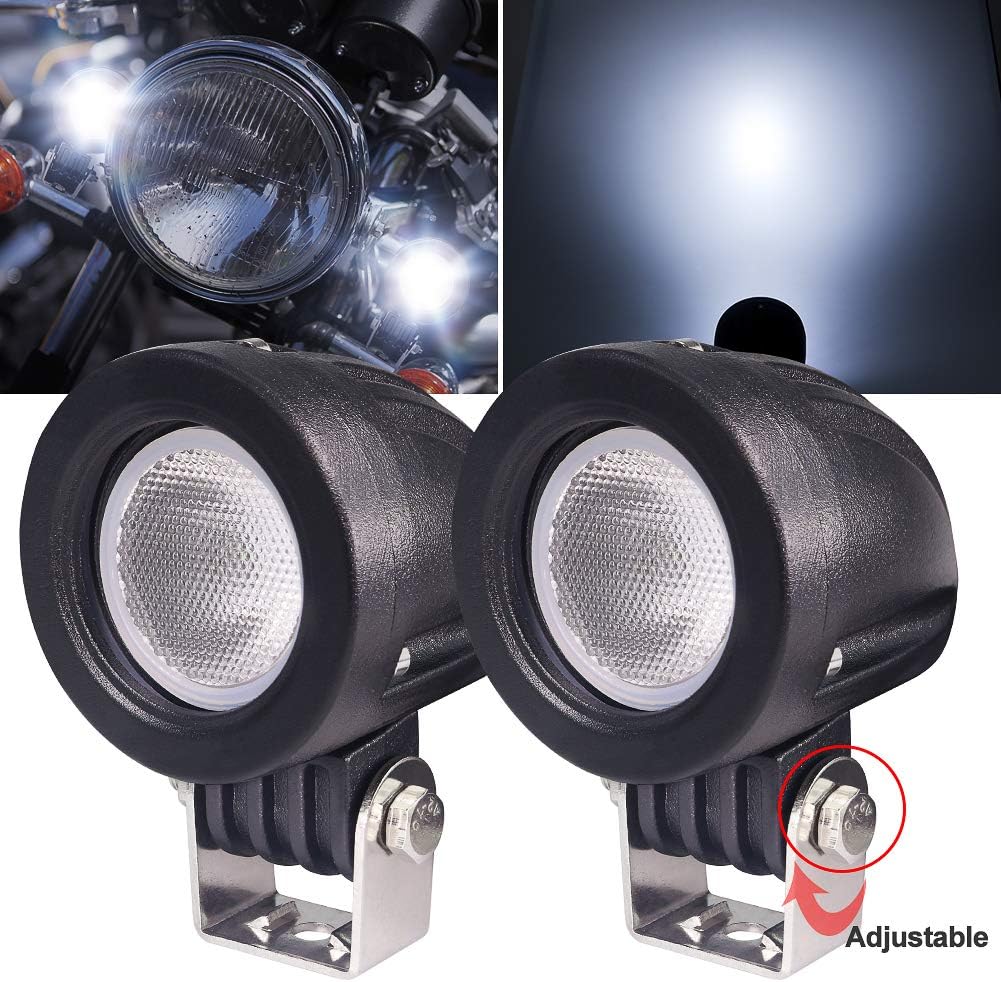 Ourbest Motorcycle Driving Lights,10W 2inch LED Dirt Bike Fog Lights for Harley Yamaha Motorbike Accent Off Road Lighting: Automotive