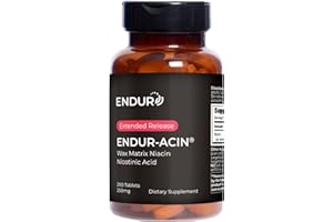 ENDURANCE PRODUCTS ENDUR-ACIN Niacin, Heart Health & Healthy Cholesterol Balance Supplement, Extended Release for Optimal Absorption, Gluten Free, 250mg (200 Tablets)