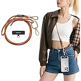 MAGEASY Universal Cell Phone Lanyard - Anti-Theft Rope Crossbody Phone Strap for iPhone 17 Pro Max & Most Smartphones, for Men & Women | 6mm Orange