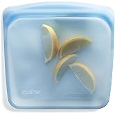 Stasher Silicone Reusable Storage Bag, Sandwich Bag, Reusable Freezer Bags, Microwave, Dishwasher, Oven Safe, Sous Vide, Lunc
