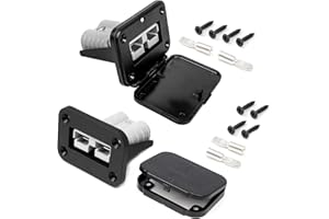 JACENERGY Anderson Connector-50A Plug Mounting Panel-SB50 Connectors with Cover-50Amp Battery Quick Connect-Anderson Plug: Connector Mounting Panel Flush Mount Recessed Plate 2Pcs Socket Panel 12-72V DC