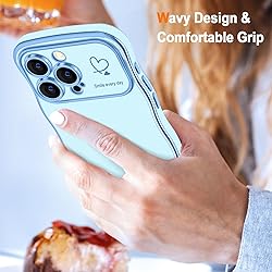 Hython for iPhone 15 Pro Case Cute Curly Wave Frame