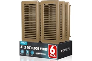 VOISEN Floor Register 4x10, 6 Pack Brown Floor Vent Covers, Heavy Duty Steel Walkable Floor Vents,Vent Covers for Home Floor