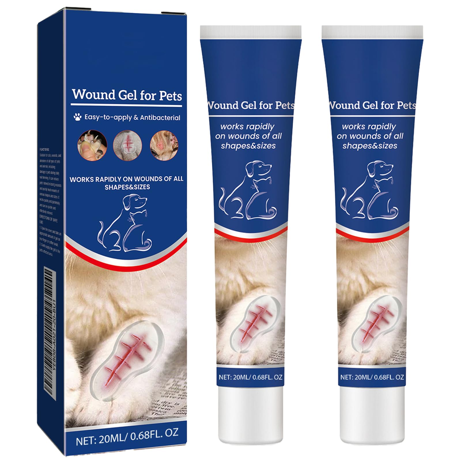 XdealCozyxc 2 Pcs Pet Wound Care Gel, Dog Leg Wound Protector, Waterproof Protective Liquid-Bandage for Pet Wound Care