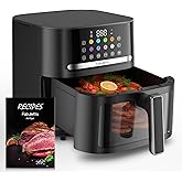 FABULETTA 6.5QT Large Air Fryer, Air Fryers Clear Window With Washable Basket, 10-in-1 Presets Functions For Crisp, Roast, Ba