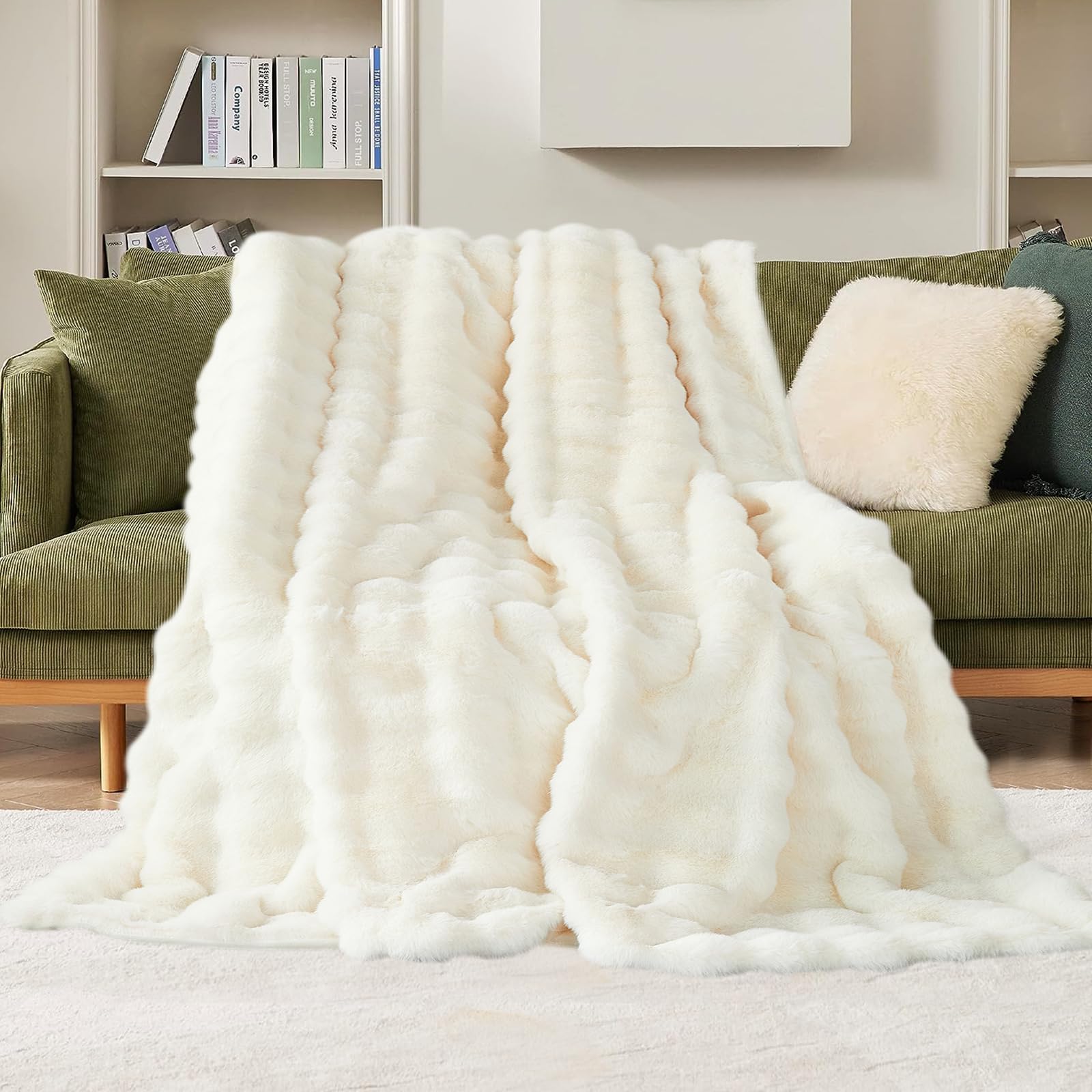 Soft Warm Faux Rabbit Fur Blanket