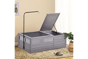 GUTINNEEN Tortoise Cage Large Tortoise Habitat with Light Support Frame, Indoor Turtle House, Outdoor Tortoises Enclosure for Small Animals