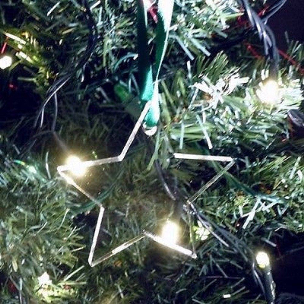 Super Cool Creations Star Clear Christmas Tree Decorations - Pack of 10