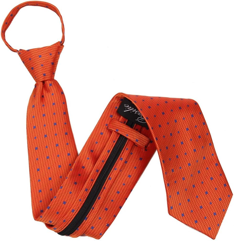 Microfiber Pattern Orange Zipper Tie at Amazon Men’s Clothing store