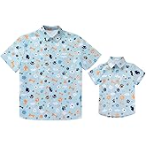 AWIBMK Daddy and Me Matching Outfits Father and Son Matching Shirts Family Photoshoot Men Boys Summer Tops Homewear