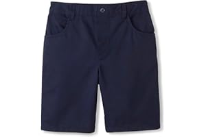 French Toast Girls' Pull-On Twill Shorts | Elastic waist-back with faux button and fly; Offered in Standard and Plus Sizes; School uniform shorts for girls and tweens