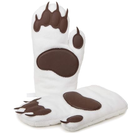 AlpenGlove Designer Eisbär Backhandschuhe, DER BLICKFANG in jeder Küche, Topfhandschuhe, Ofenhandschuhe, Küchenhandschuhe, Ge