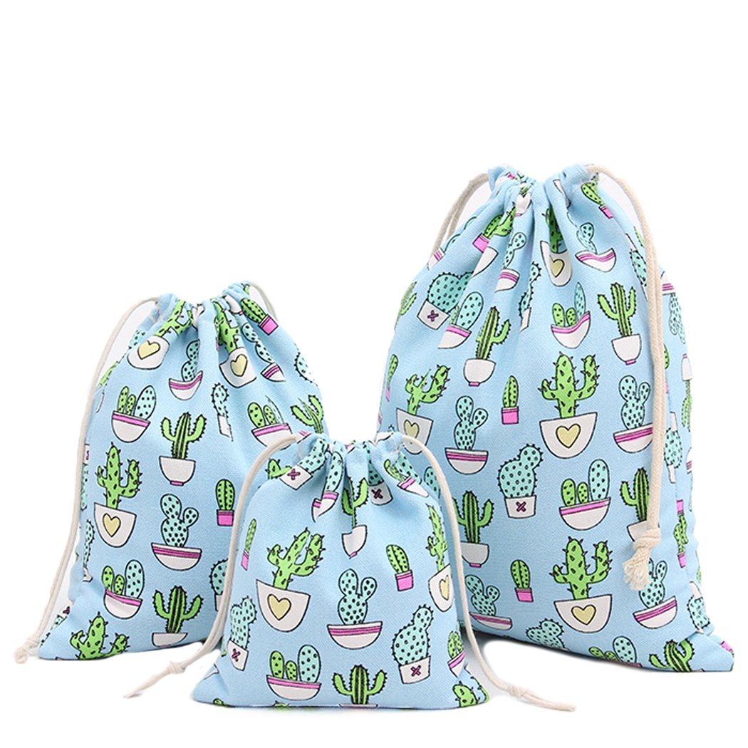 Amoyie Pack of 3 Drawstring Storage Bags Set for Kid Stuff Travel Home Accessorie — image 1
