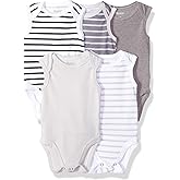Hanes unisex-baby Hanes Baby Bodysuits, Ultimate Flexy Sleeveless for Boys & Girls, 5-pack