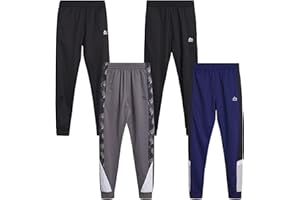 RBX Boys' Jogger Pants - 4 Pack Active Tricot Performance Sweatpants for Boys - Breathable Workout Joggers (Sizes: 4-20)