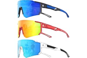 QALLY 3PACK Kids Sunglasses Youth Baseball Sunglasses for Boys Girls Age 4-14, Softball Cycling UV400 Protection Sports