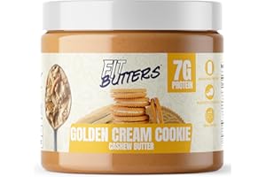 Fit Butters Golden Cream Cookie Cashew Butter Spread, Added Protein and Coconut Oil, Low Carb, Low Sugar, Complete Protein Dessert Flavored Nut Butter