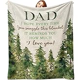 Paayna Gift for Dad from Daughter Son Flannel Throw Blanket, for Daddy, Birthday Ideas, Forest Pine Tree Present for Men, Soft Bedding Sofa Blankets 50 x 60 in