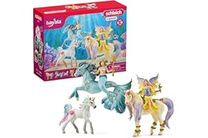 Schleich bayala 5-Piece Starter Set - Fairy Feya, Mermaid Eyela, with Unicorn, Pegasus, and Seahorse Playset - Magical and Colorful Toy Set, Enchanting Gift for Boys and Girls, Kids Age 5+