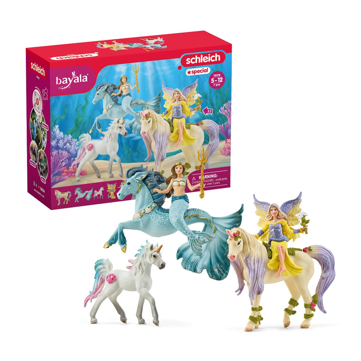 Photo 1 of Schleich bayala 5-Piece Starter Set - Fairy Feya, Mermaid Eyela, with Unicorn, Pegasus, and Seahorse Playset - Magical and Colorful Toy Set, Enchanting Gift for Boys and Girls, Kids Age 5+