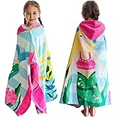 Bavilk Kids Bath Towels, Kids Towel Girls Boys Hooded Beach,Bathroom,Pool Swim Towels 30 × 50 INCH Large Size Ultra Absorbent Cute Cartoon Animal Full Vitality 100% Cotton Wearable Wrap for Child