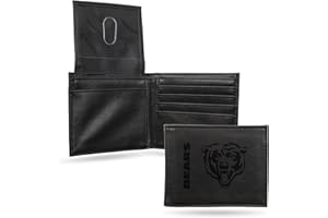 Rico Industries Laser Engraved NFL Chicago Bears Black Billfold Wallet