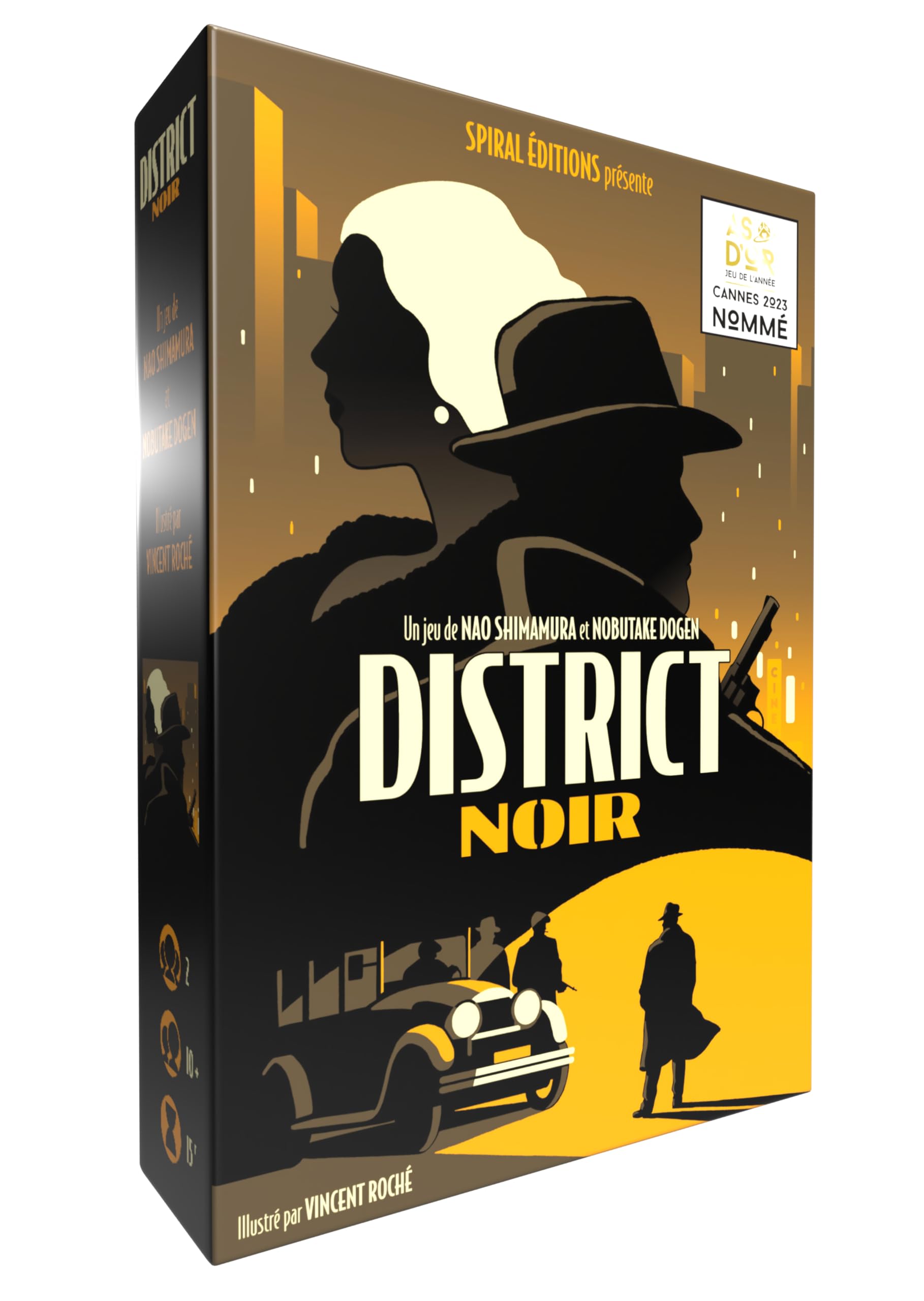Spiral Editions District Noir - 2 Player Game - Tactical and Clever - 10 Years and Up - Bluff - Cards - Fast - Perfect Between Friends - Duo