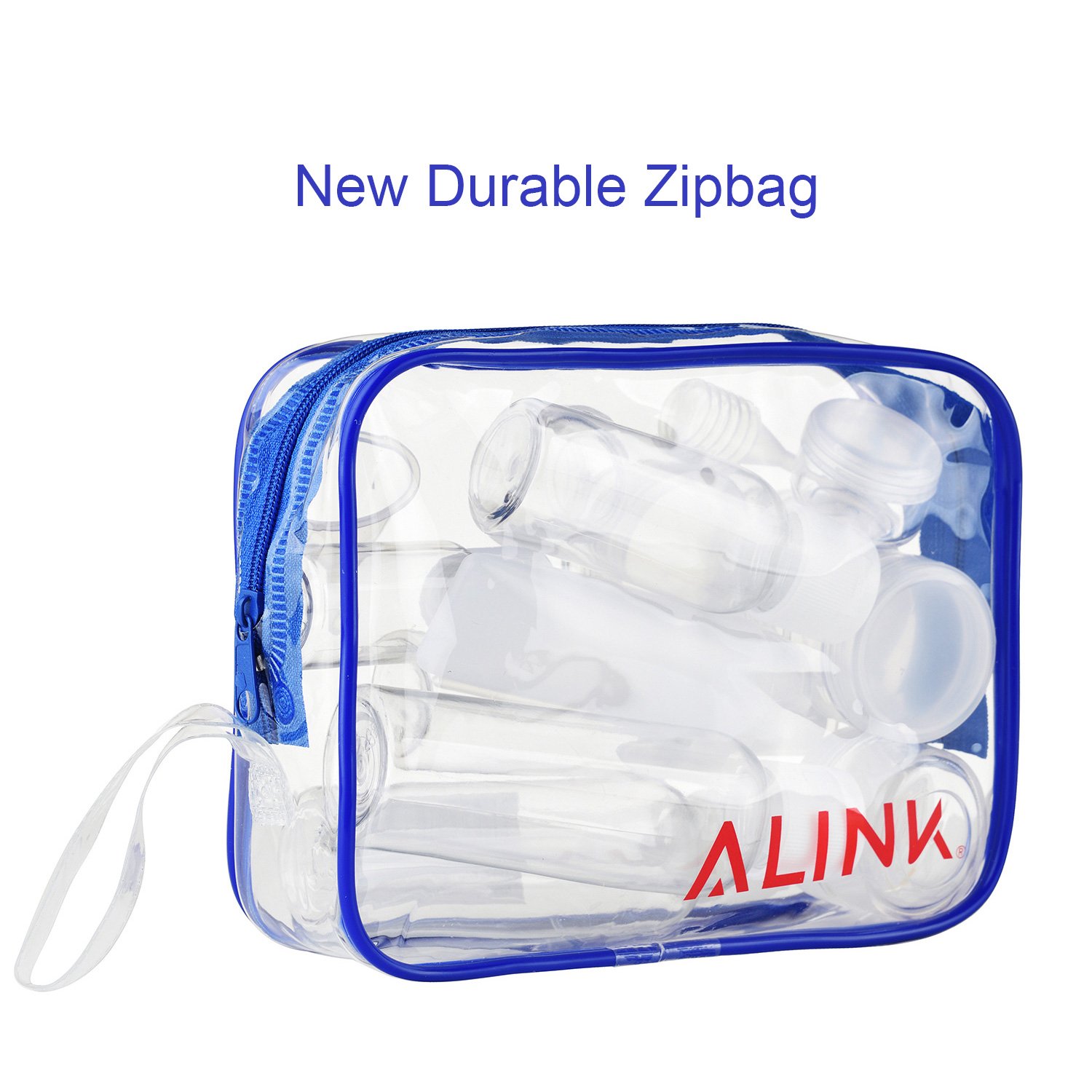 ALINK 16pcs Travel Size Toiletry Bottles Set, Tsa Approved Clear Cosmetic Makeup Liquid Containers with Zipper Bag : Beauty