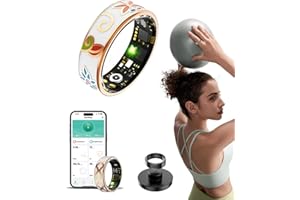 NVMTI Oracle Ring, Oracle Smart Ring for Women Men, Sleep & Activity Monitor,Wireless Charging, Remote Photography, IP68 Waterproof Health Fitness Tracker Ring, No Subscription Fee (Enamel Craft A, 8#)