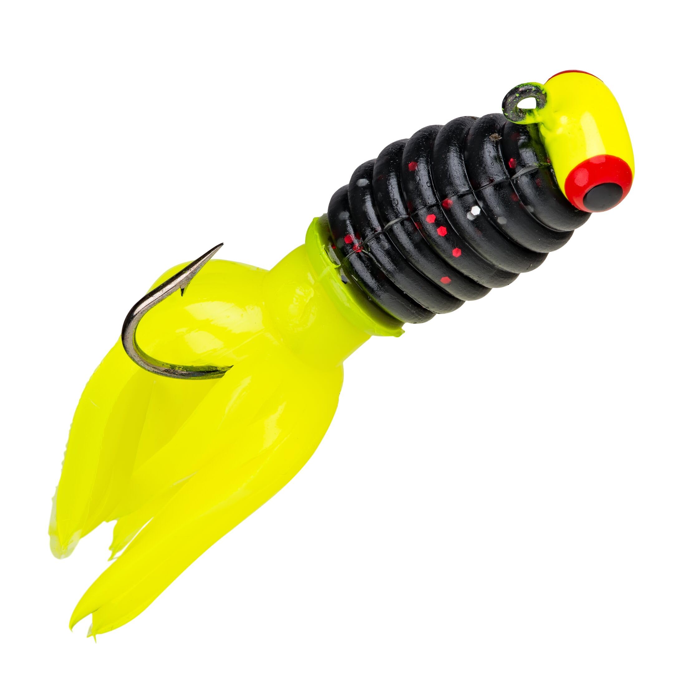 Strike King Lures Mr. Crappie Sausage Head Jig, 1/16 oz. #4 Hook, Tuxedo Black-Chartreuse, Package of 3