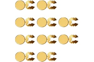 GAUEIOUR 10 Pcs Brass Round Cuff Button Cover, Flat Round Cufflinks Formal Button Covers, Detachable DIY Freedom Replacement 