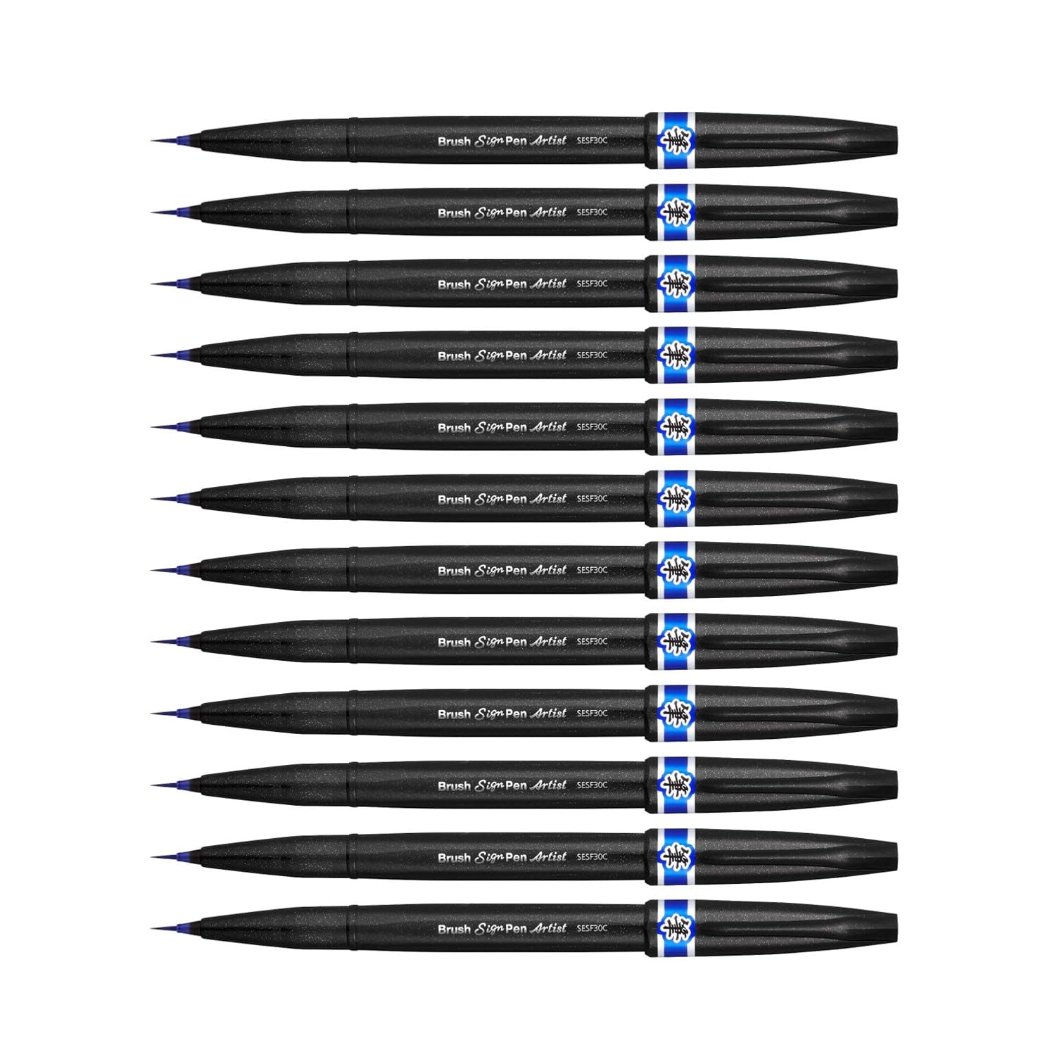 Pentel SESF30C-CX Extra Fine Brush Tip 12 Pieces Blue