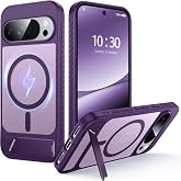 FNDMIL for Google Pixel 9 Pro XL/10 Pro XL Case with MagSafe | [Invisible Kickstand][Charge While Standing][Military Shockproof] Translucent Matte Soft Silicone Phone Case Slim,Purple