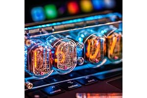 GUAZI STORE Glow Tube Clock - Retro Nixie Tube Clock with Digital Display, RGB Light, Perfect for Desktop and Room Decoration, Creative Gift