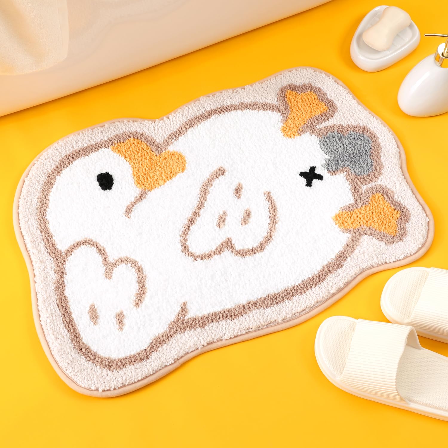 Molesun Microfiber Goose Bath Rug, Non Slip Absorbent Bathroom Rugs with TPR Backing, Ultra Soft Bath Room Floor Mat Kitchen Restroom Living Room Carpet, 45x65cm