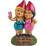 BigMouth Inc The Selfie Sisters Garden Gnome - Weather-Resistant Resin Garden Gnomes Outdoor - Unique Garden Decorations - 9"
