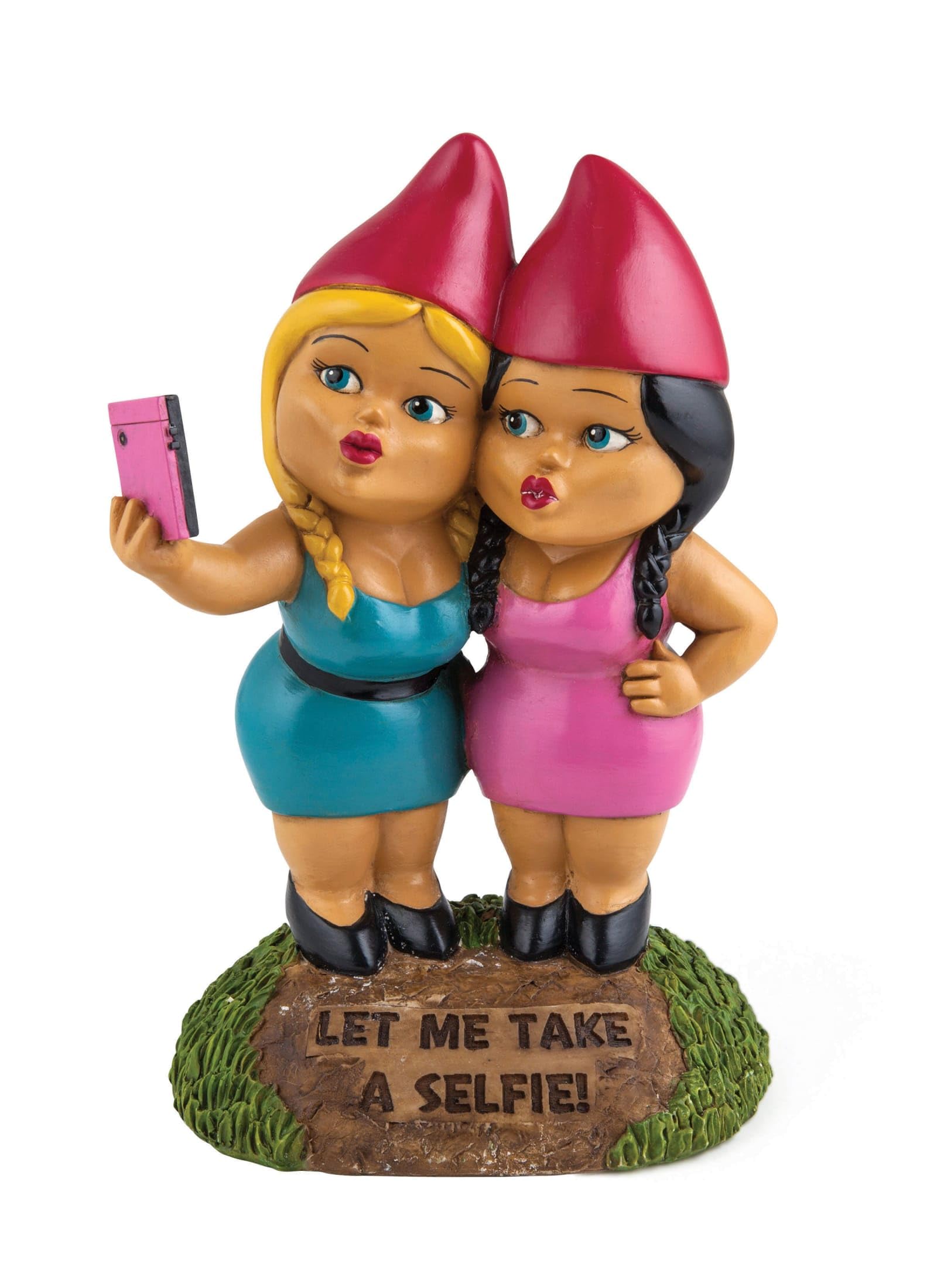 BigMouth Inc. Selfie Sisters Novelty Resin Garden Gnome Ornament | Weatherproof Great for Gardens | This Funny Little Gnome is the Perfect Gi ft | 18.5 cm x 12 cm x 20 cm