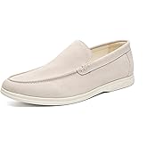 Santimon Men's Suede Loafers Slip-On Casual Shoes Soft Flat Sole Comfortable Driving Office Shoe