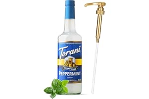 Sugar Free Peppermint Syrup for Coffee 25.4 Ounces Coffee Syrups and Flavors with Jimoco Pump Syrup Dispenser
