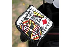 BAIRBRE Golf Head Covers,Poker Diamond King 3 Wood Headcover Golf Driver Cover Fariway Wood Headcover Hybrid Head Covers Blade Putter Cover Mallet Putter Haedcovers Golf Club Covers for Most Brand