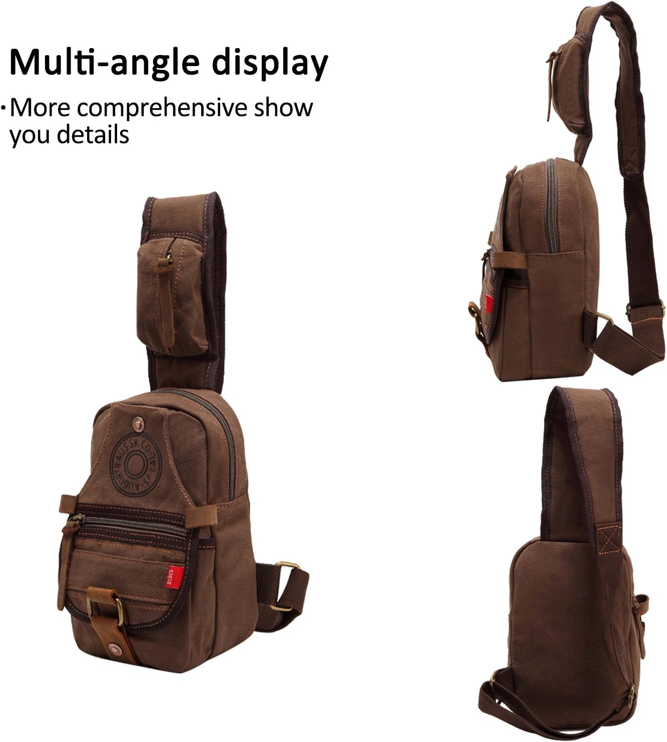 FANDARE Sling Bag Monospalla Zaino Spalla Borsa a Tracolla Borsello  Marsupio Zainetto Chest Bag Scuola Uomo Donne Tela Army Green Scarpe e  borse urban-earth.co.uk