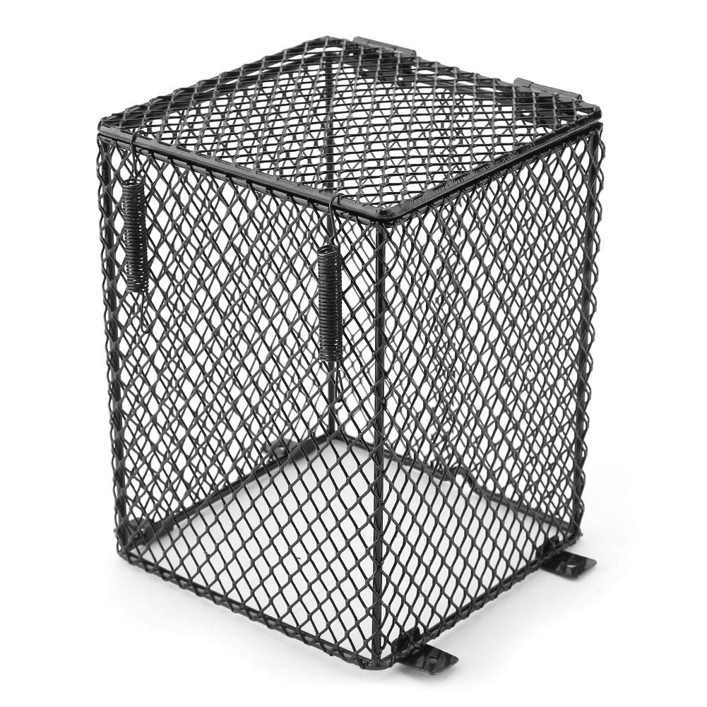 Sheens Reptile Ceramic Light Bulb Protective Cage, Anti-Scald Mesh Cover, Cuboid Lampshade Enclosure for Feeding Box