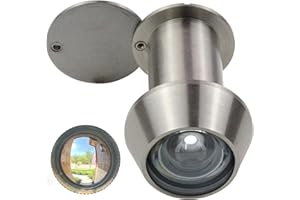 Earl Diamond - Peep Holes for Door, Solid Brass 220-Degree Door Viewer Peephole with Heavy Duty Rotating Privacy Cover for 1-3/8" to 2-23/64" Doors for Home Office Hotel, Hole 22 Satin Nickel