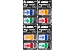 ANDOCA Please Sign Here Message Flags Assorted Color, 400 Pages Total, 0.98 x 1.77 Inch Wide, Easy to Post, 50 Flags/Dispenser, 8 Dispensers/Pack