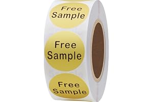 Hybsk Free Sample Stickers 1 Inch Round Retail Store Sale Displays Adhesive Labels for Inventory Control Total 500 Per Roll (Gold)