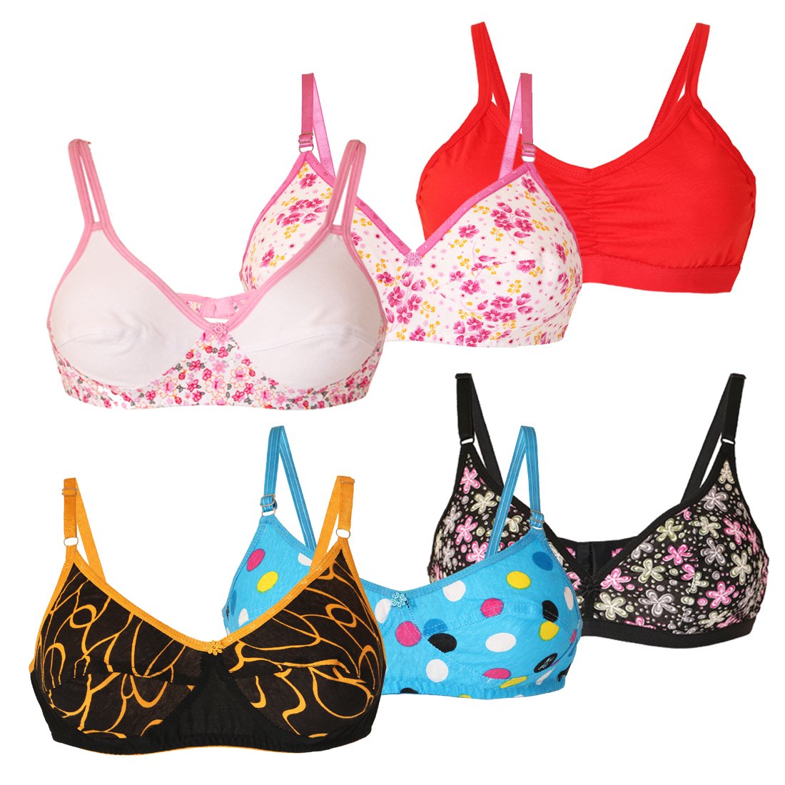 Buy LIME Fashion of 6 Bras Combo for Women's (B, 30) at Amazon.in
