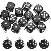 MECCANIXITY Dice Beads Charm 3D Cube Acrylic Dice Charm Pendant Fun Beads for Jewelry Making