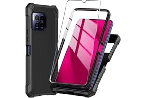 Mocotto for T-Mobile REVVL 7 Pro 5G Phone Case with Tempered Glass Screen Protector,Slim Soft Silicone Full-Body Protective Case for REVVL 7 Pro 5G (Black)