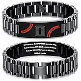 KLIFOWDY Easter Basket Stuffers-Baseball Gifts for Men Boys Coach Team Kids Player Baseball Bracelet Party Favors Accessories Religious Christian Bible Adjustable Stainless Steel Jewelry Gifts
